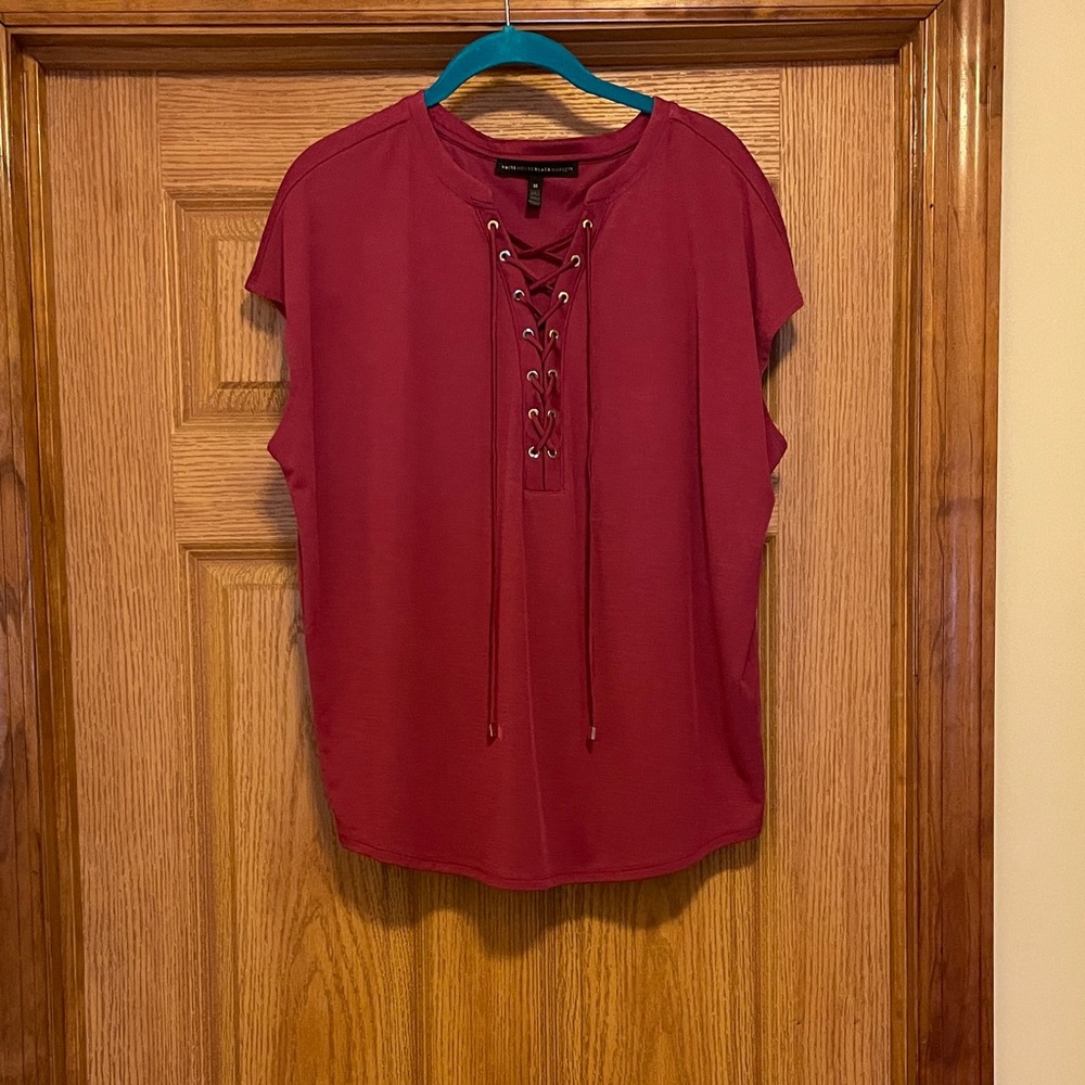 Women’s White House Black Market Sleeveless Shirt, Fuchsia, Medium
